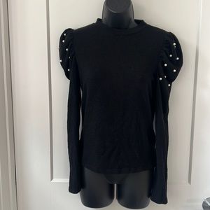 Zara blouse with lantern sleeves and beautiful pearl beads Medium